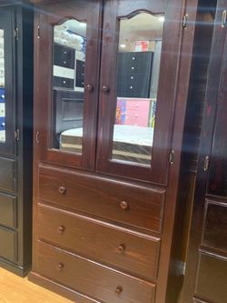 New Pinewood closet 2 door with mirror and drawers