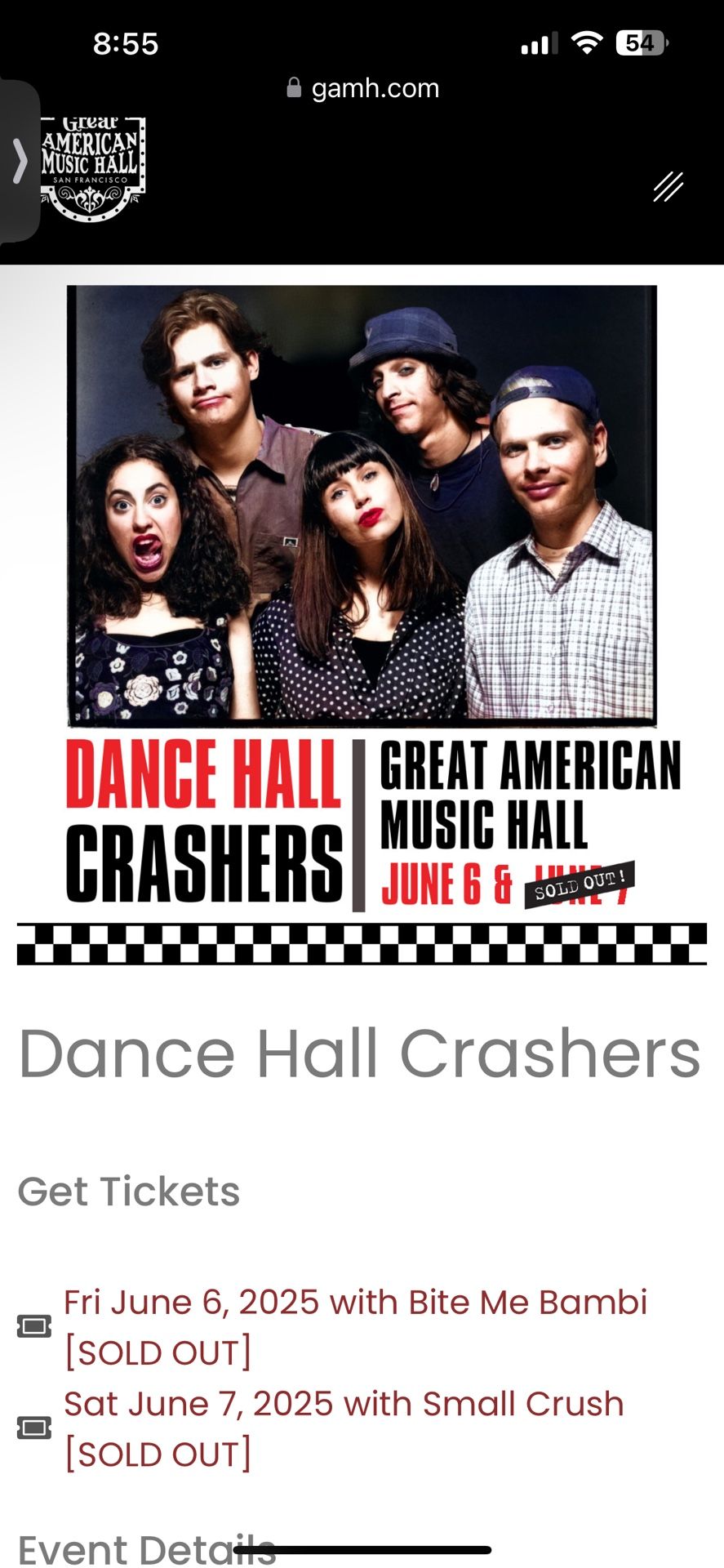 DHC DANCE HALL CRASHERS SAN FRANCISCO