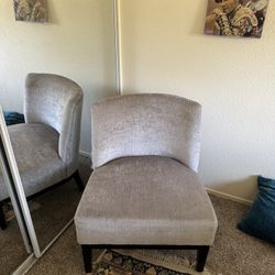 Pier 1 Modern Grey Wingback Chairs