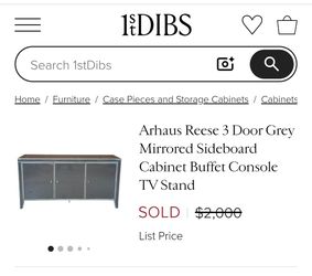 Arhaus Reese Smoked Glass Luxury Buffet & TV Stand