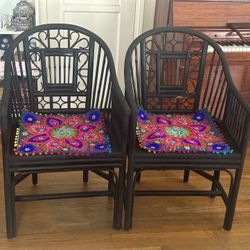 Vintage Came Bamboo Accent Chairs $287.00 Each Pick Up In Glendale 
