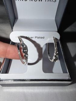 Silver Plated Crystal Hoop Earrings