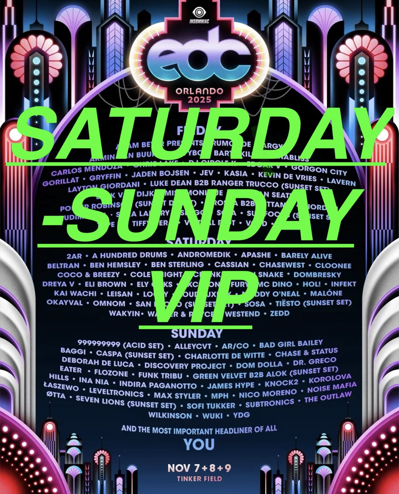 EDC Orlando 2025 (** SATURDAY/ SUNDAY VIP ONLY**)
