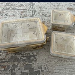  Temptations Ceramic Storage Set with Gold Holder