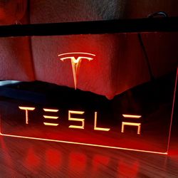 TESLA LED NEON RED LIGHT SIGN 8x12