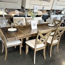 7pcs Dining Set **Table & 6 Chairs**