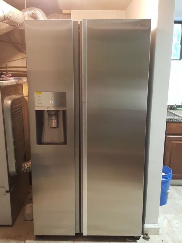 Samsung stainless steel side by side plus double door for refrigerator