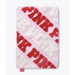 Victoria’s secret PINK 17” x 25” Pink/Red/White Logo Print Bath Mat