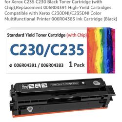 Xerox C235 C230 Black Toner Cartridge (with Chip),Replacement 006R04391