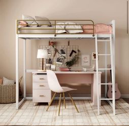 Twin loft metal loft bed