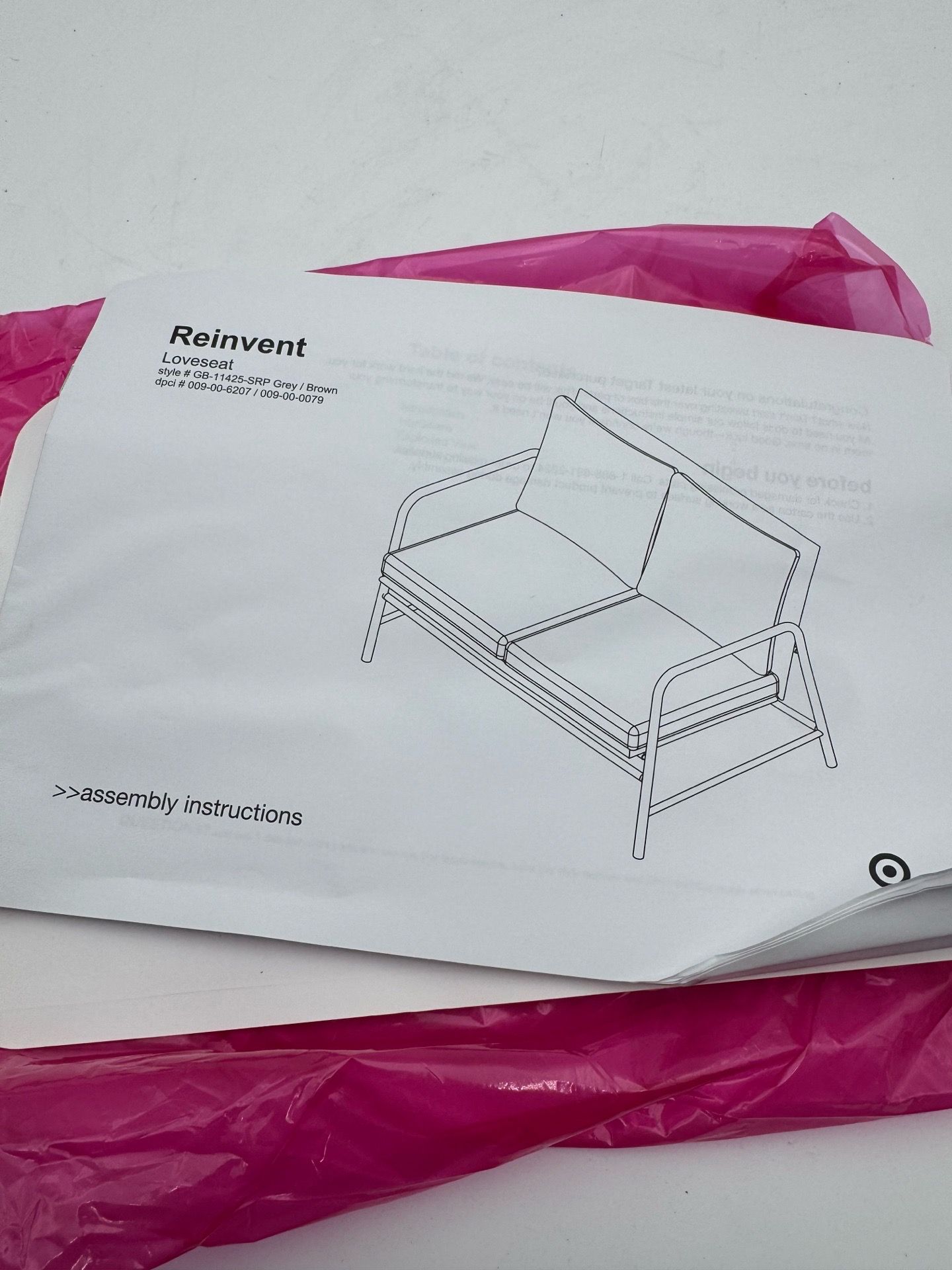Loveseat with Double Cushions Gray - Room Essentials™: Steel Frame, Water-Repellent