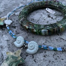 Necklace And Bracelet , Starfish And Seashells .