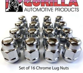 Acorn Bulge Chrome Lug Nuts 16-pack