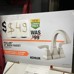 Kohler Kallan 4-inch centerset 2-handle bathroom faucet in brushed nickel finish