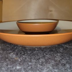 Noritake Colorwave chip and dip bowl in terracotta