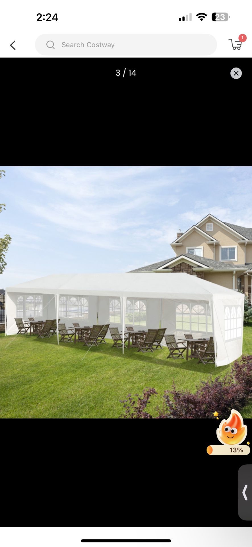 10 X 30 Feet Canopy Tent With 5 Removable Sidewalls For Party