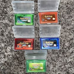 Pokemon GBA Emerald, Sapphire, Ruby, Leaf Green, Fire Red 5 Game