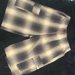 Brown and black Fb county checker shorts size small