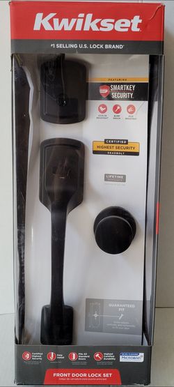 Kwikset Prague matte Black Front Door Handleset