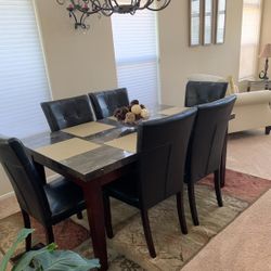 Marble Dining Table w/ Wine Hutch