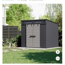 Suncast Modernist 8’x7’ Dual Barn Door Storage Shed. New. In Box 