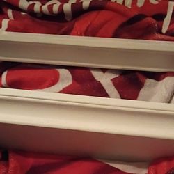 16 X 4 White Wooden Floating Shelves, Set Of Two