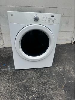 Gas dryer front load kenmore white w 27