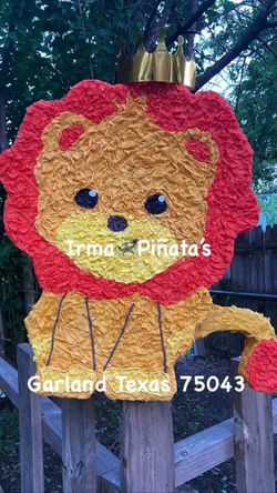 Handmade Lion King Piñata with Crown
