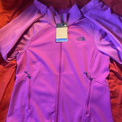 New North Face Zip Up Jacket Pink Size Large