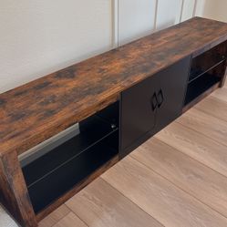 Industrial Modern TV Stand / Media Console – Rustic Brown & Black
