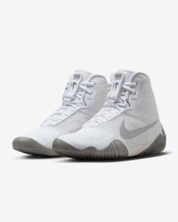 Nike Tawa Men's Size 15 Flyknit Wrestling Shoes White/Silver CI2952-100 NEW