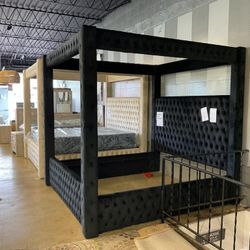 Take Home Pay Later Only $39 Down Payment 🌟 Canopy Style Queen Size Bed Frame, King Size Bed Frame Fast Delivery 