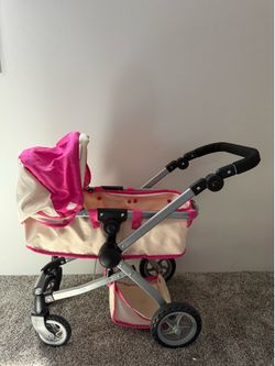 Fash N Kolor pink foldable doll stroller