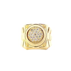 10K Yellow Gold CZ Rolex Design Ring