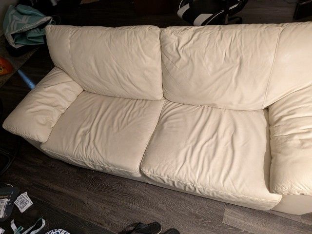 Easy to clean white sofa