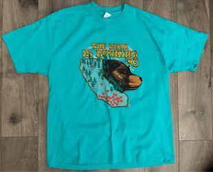 Vintage T-shirt 90s California Fires Bear Single Stitch XL Nature Wildfire Vtg