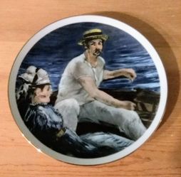 8.25" "Boating" by Edouard Manet Porcelain Collector's Plate
