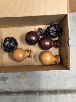 Curtain Rod Finials Mixed Set of 6