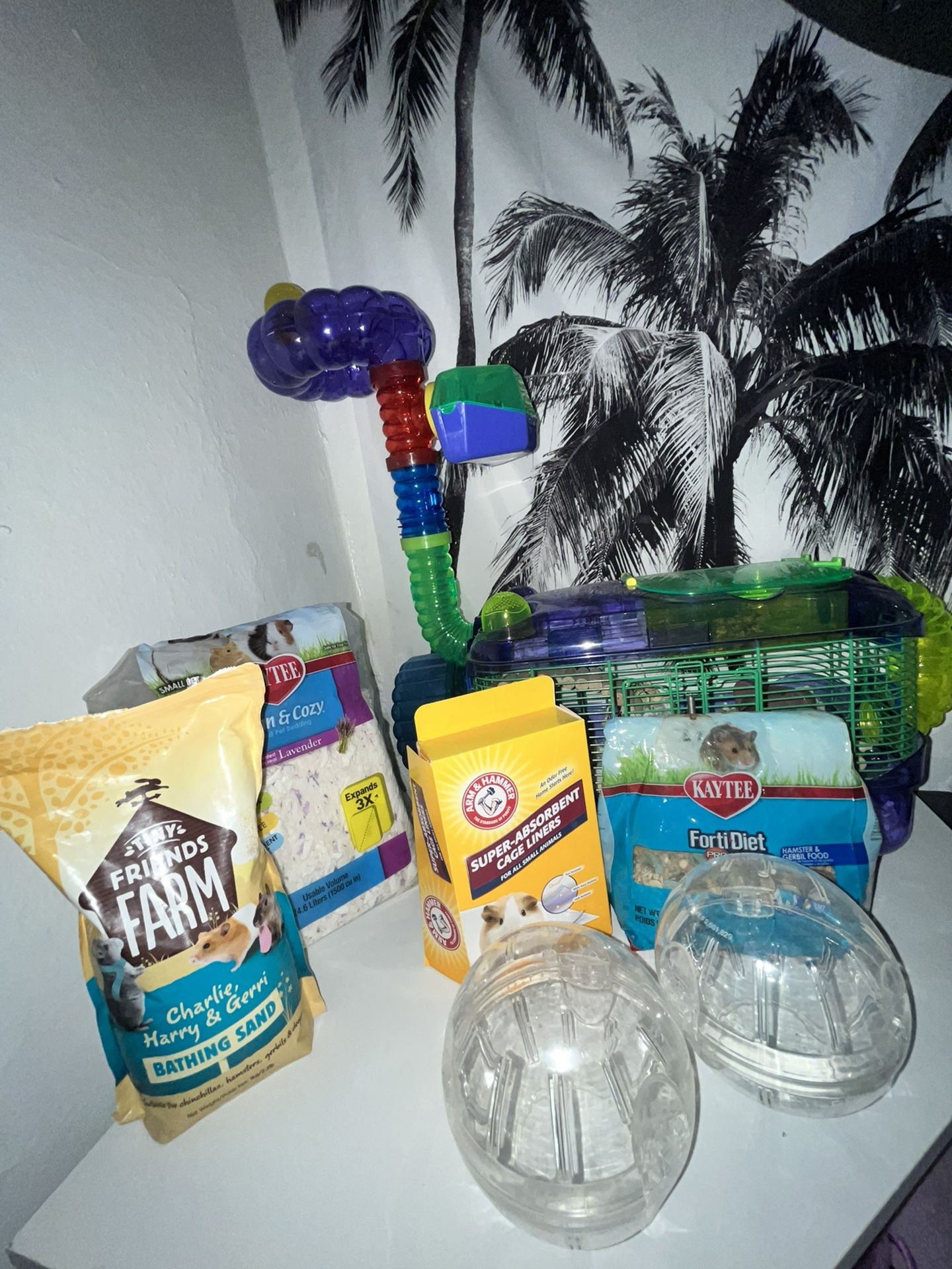 Barely Used Hamster Cage With Accessories And Other Necessary Care Items