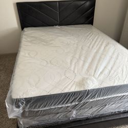 Queen Size Bed Frame With Mattress And  All New Furniture And Free Delivery And Free Installation