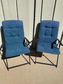 Set of 2 Folding Outdoor Patio Chairs with Cushions