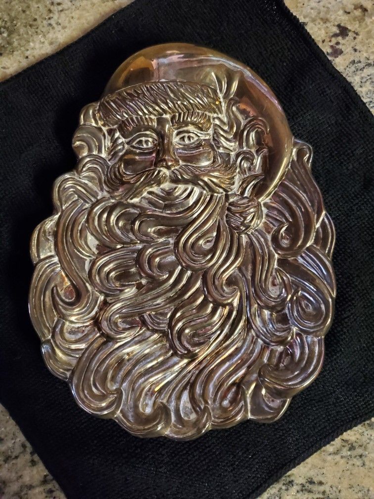 Santa Candy Dish Silver Plated