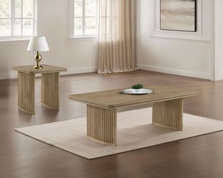 Adina Distressed Light Brown 2-piece Wood Coffee Table Set