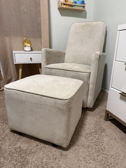 Modern Nursery Glider Chair with Ottoman – Like New – $100