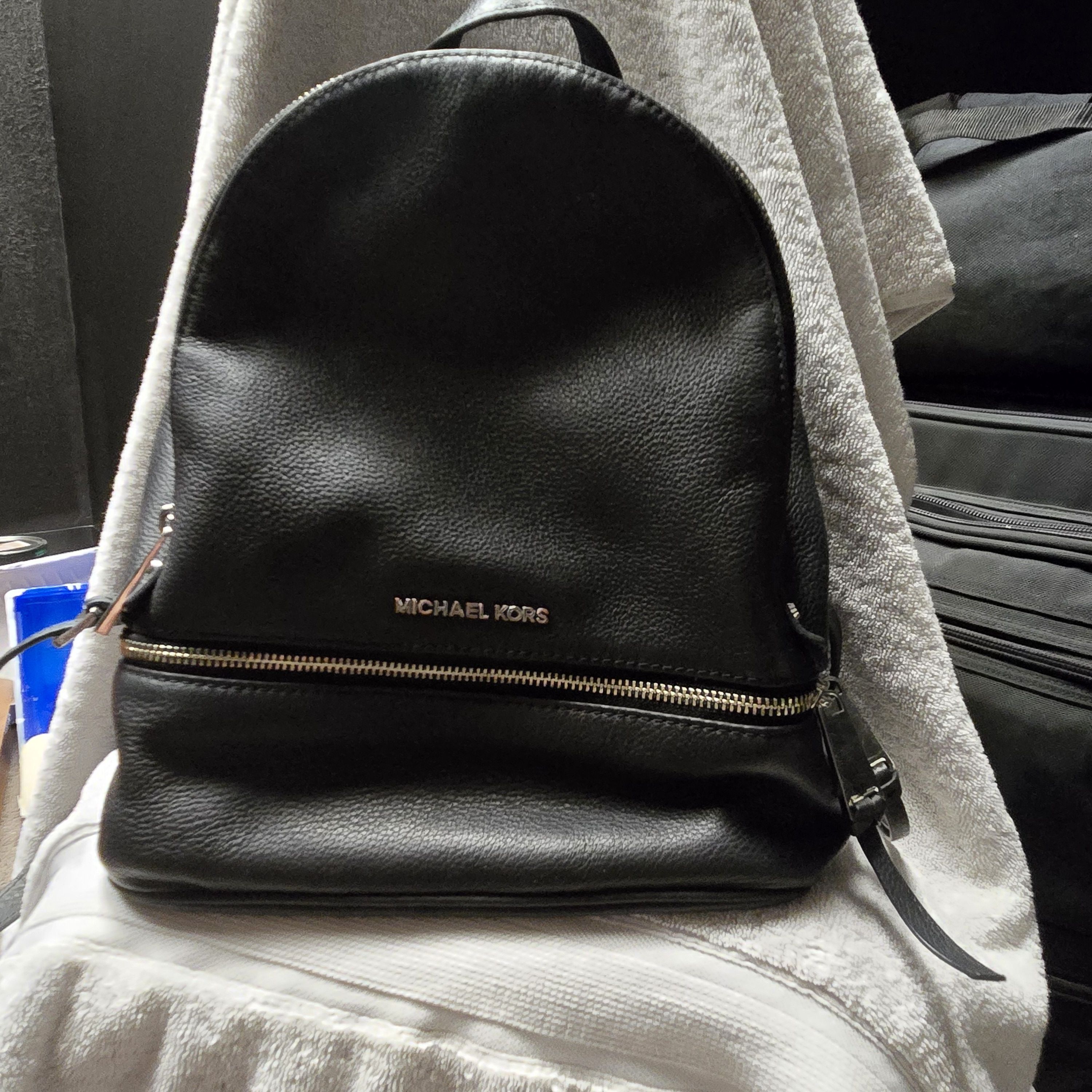 Black Michael Kors Leather Backpack