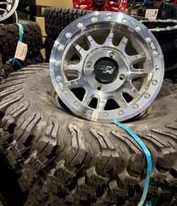 Holidays. Deal. 15x7 4x137 Beadlock Machine Or Black Wheels & 35x10-15 TIS TIRES For CAN AM & Honda Utv SXS (We Finance…