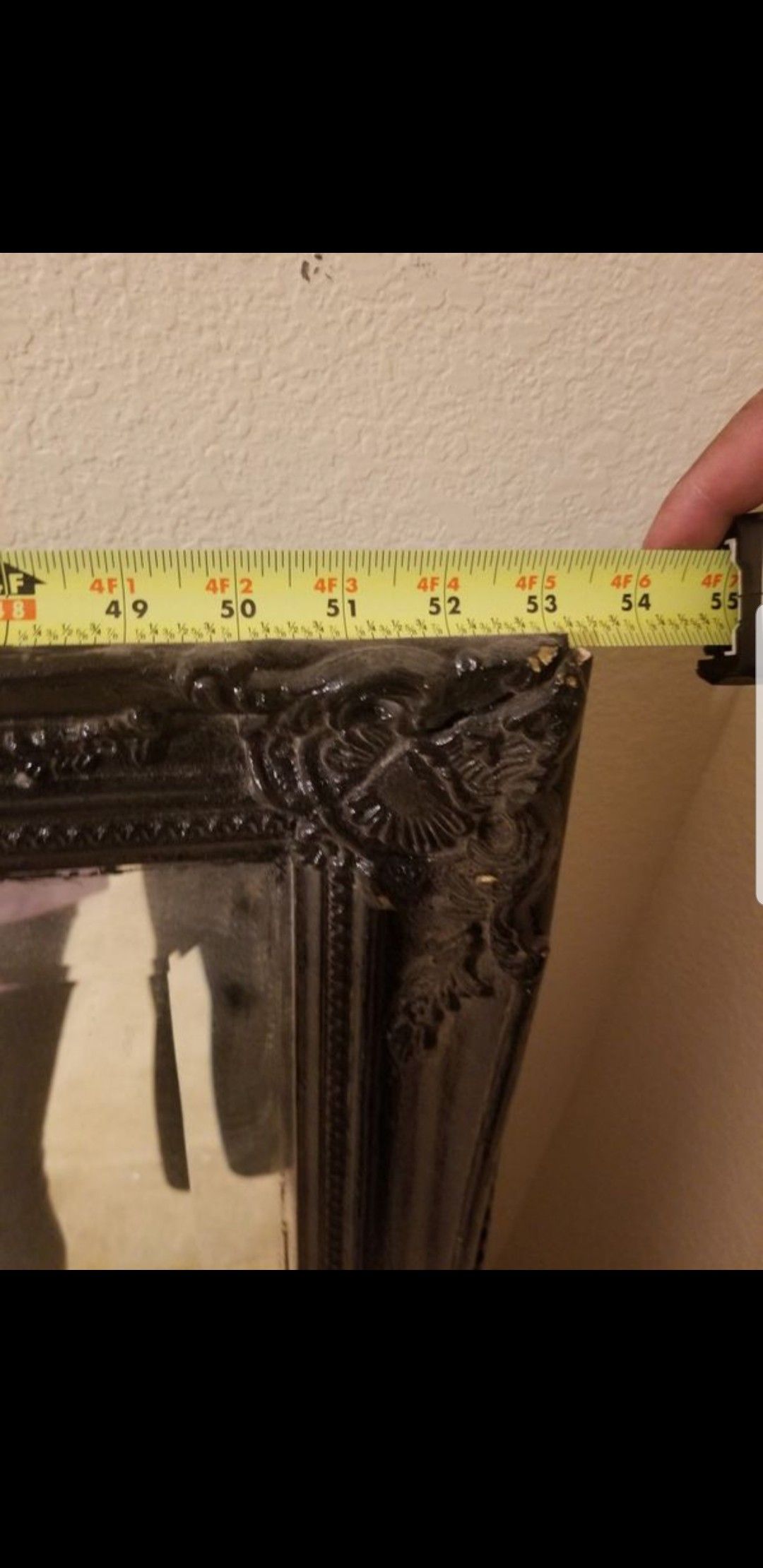 Black antique style mirror main image 1