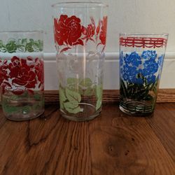 Vintage Colorful Drinking Glasses