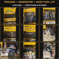 Toolbox, Generator & Large Tool Lot
