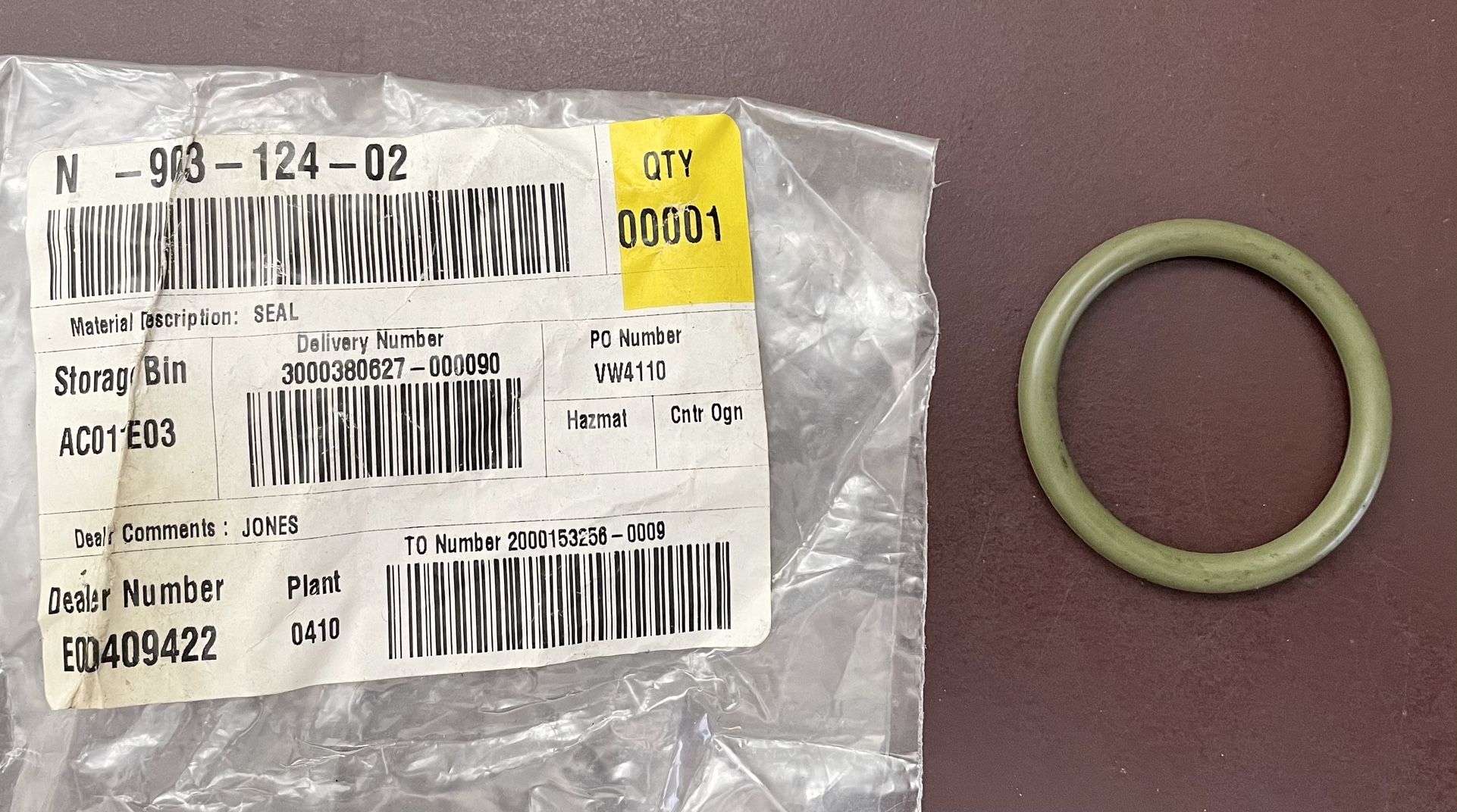 VW Volkswagen Rubber Seal Ring Genuine OEM